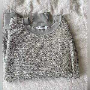 Gray Ziggy reverse fleece shrunken crew neck sweatshirt